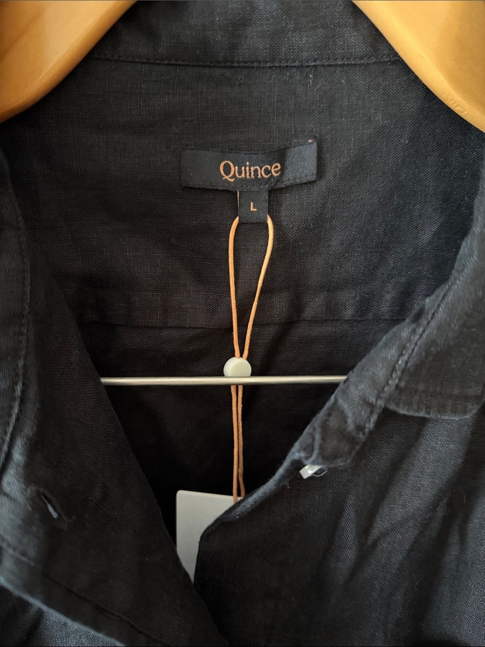 Quince European Linen Shirt Dress in Black - Picture 5 of 10